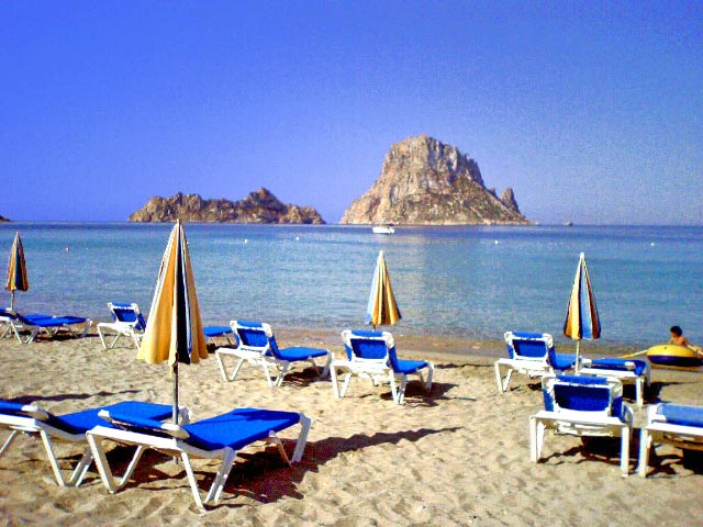 Scenic southwest Ibiza coastline with pine-clad cliffs