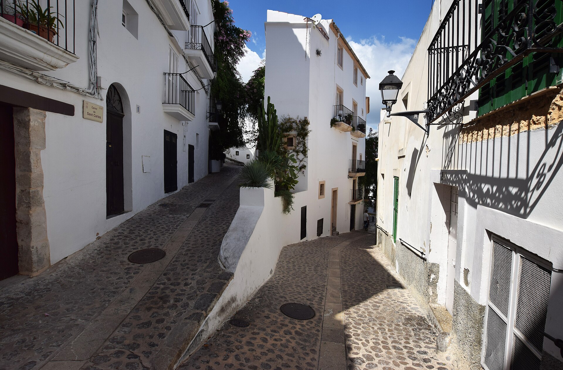 Walking the cobbled lanes of Dalt Vila old town